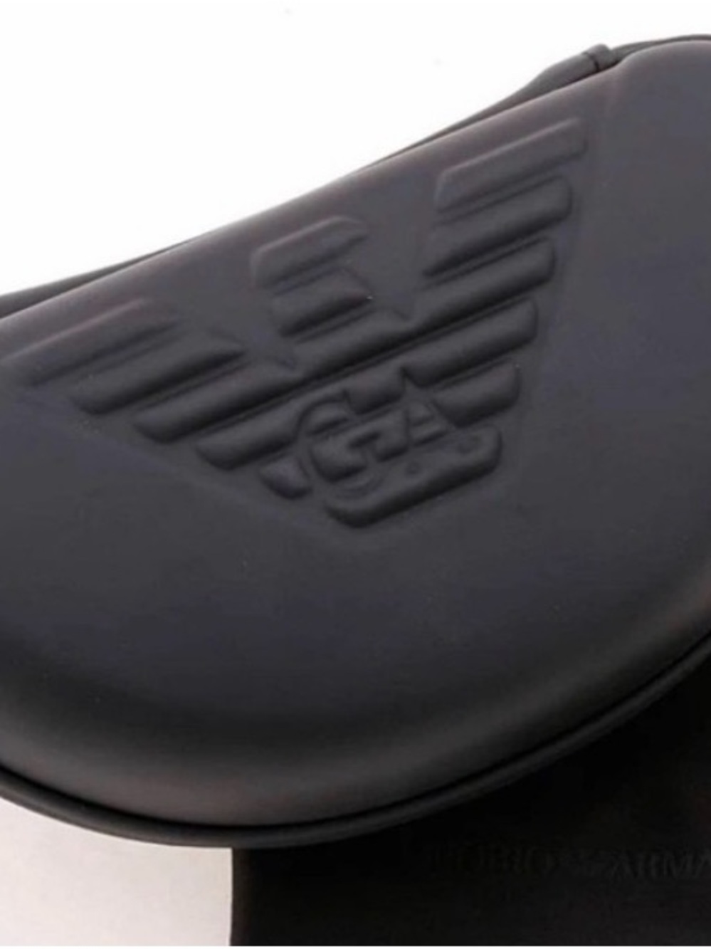 Emporio Armani Matte Black Embossed Eagle Sunglasses Case